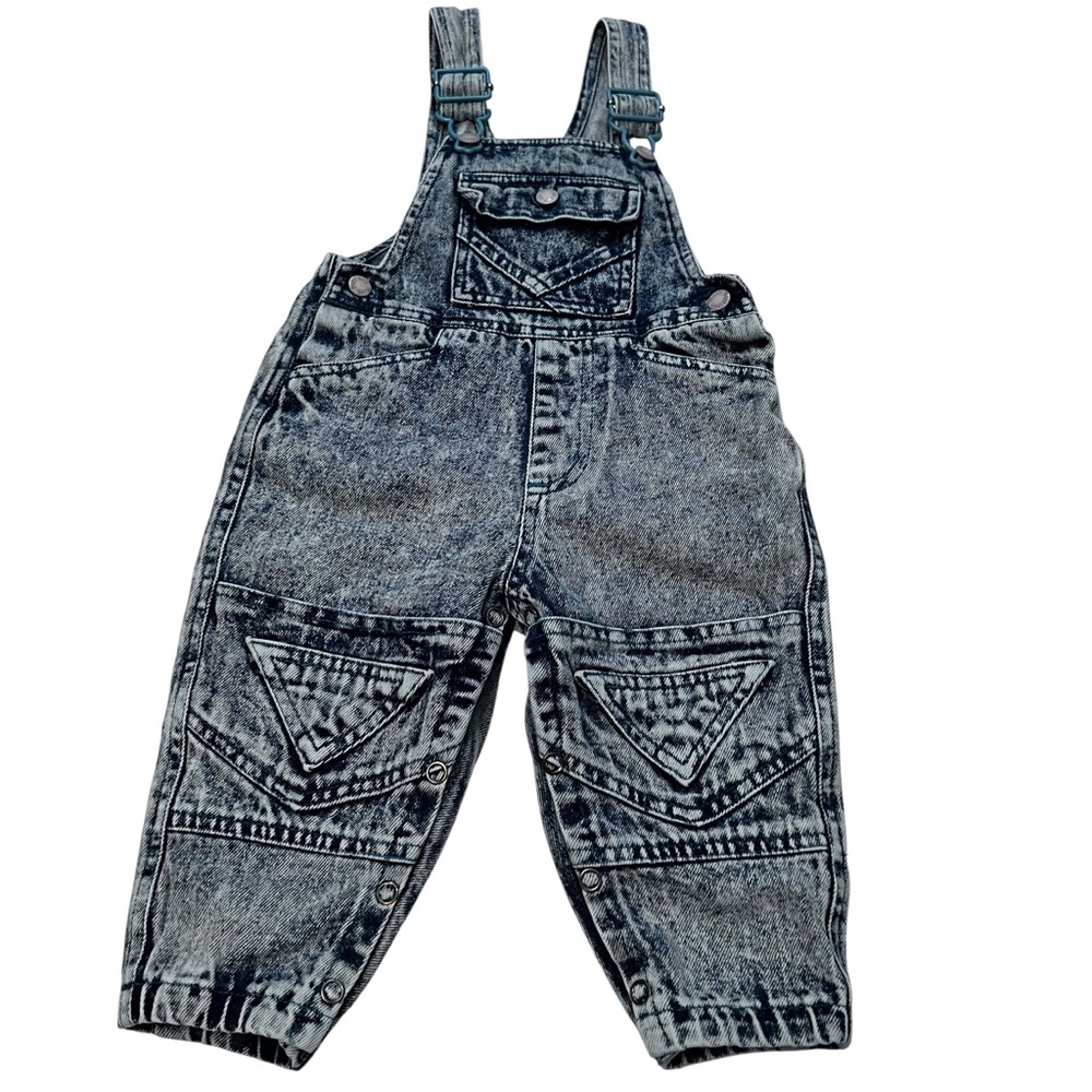 Vintage Hush Puppies Stone Washed Bib Overalls Size 12 Months